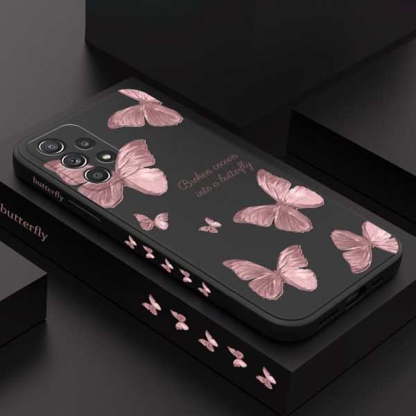 Flower Butterfly Love Phone Case For Samsung Liquid Silicone Cover