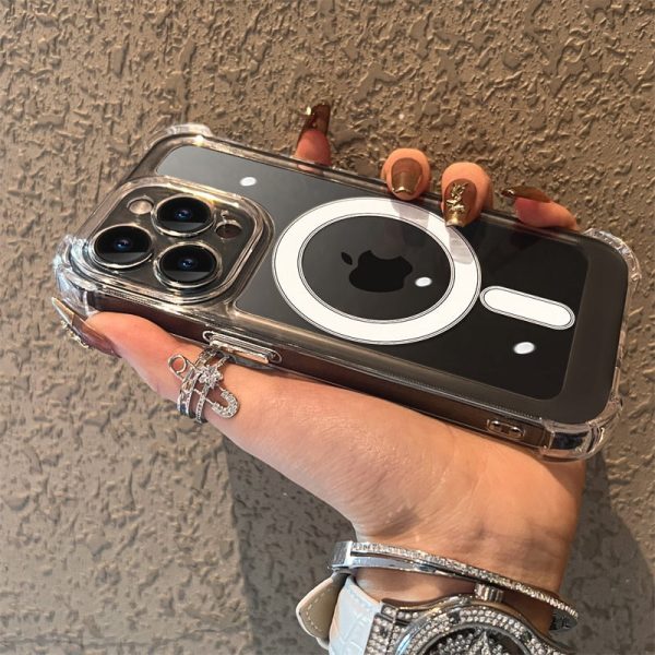 Luxury Wireless Charge Transparent Phone Case For iPhone